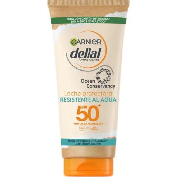 Garnier Delial Leche Protectora Eco Diseñada Spf 50. Respetuosa Con La VidaMarina. Fórmula 94% Biodegradable 175Ml.
