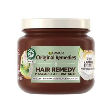 Garnier Original Remedies Mascarilla Hidratante Hair Remedy Con Leche DeAlmendras Ecológica Y Savia De Ágave, 340Ml