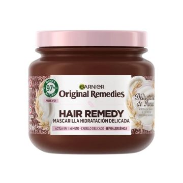 Garnier Original Remedies Mascarilla Hipoalergénica Hidratación Con Crema DeArroz Y Leche De Avena Ecológica, 340Ml