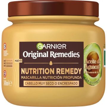 Garnier Original Remedies Mascarilla Ultra Nutritiva Hair Remedy Con Aceite DeAguacate Y Manteca De Karité, 340Ml