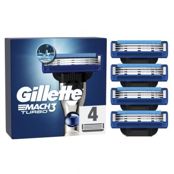 Gillette Mach3 Turbo Recambios Para Maquinillas De Afeitar Para Hombre , 4unidades