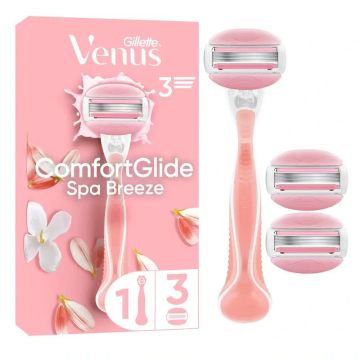 Gillette Venus Comfortglide Spa Breeze Maquinilla De Depilación Mujer, 1 Mango +3 Recambios