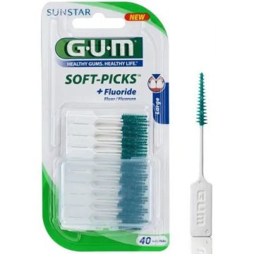 Gum Cepillo Interdental Soft Picks Largo 40Un Azul