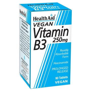Health Aid Vitamina B3 (Niacinamida) 250 Mg , 90 comprimidos