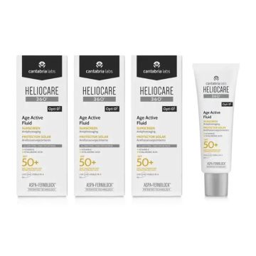Heliocare 360° Age Active Fluid Spf 50 Ultraligero, 3X50 Ml