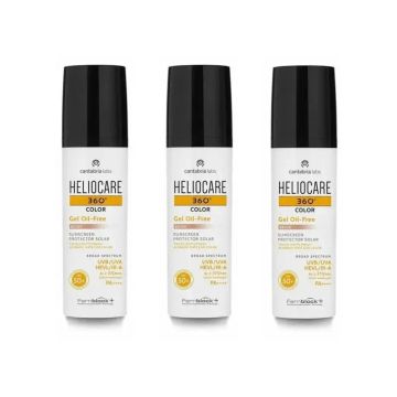 Heliocare 360º Color Gel Oil Free Beige Spf 50+, 3X50 Ml