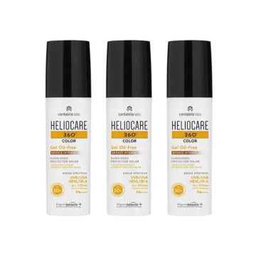 Heliocare 360° Color Gel Oil-Free Spf 50+ Tono Bronze Intense, 3X50 Ml
