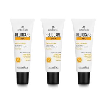 Heliocare 360º Gel Oil Free Spf 50+, 3X50 Ml