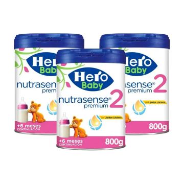 Hero Baby Nutrasense Premium Leche Infantil 2 , 3 x 800 gr