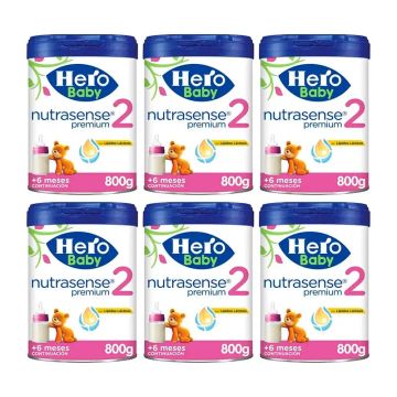 Hero Baby Nutrasense Premium Leche Infantil 2 , 6 x 800 gr