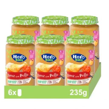 Hero Baby Pack Tarrito Arroz Con Pollo, 6 X 235 gr