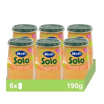 Hero Baby Pack Tarrito Eco Solo Verduras De La Huerta Con Pollo Y Arroz, 6 X 190gr