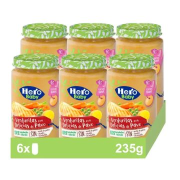 Hero Baby Pack Tarrito Verduritas Con Delicias De Pavo, 6 X 235 gr