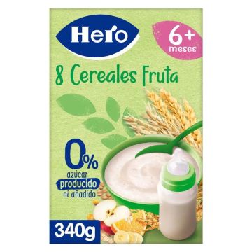 Hero Baby Papilla De Cereales 8 Cereales Con Fruta 340G