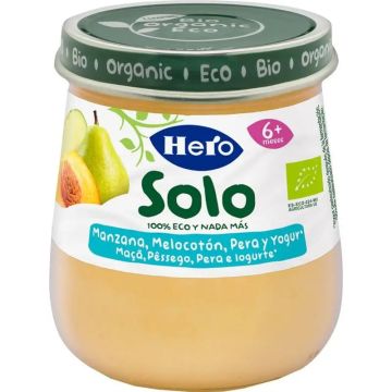 Hero Baby Tarrito Solo Manzana, Melocotón, Oeri Y Yogur, 120 Gr