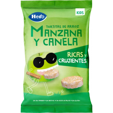Hero Snack Kids Tortitas Arroz Y Manzana Y Canela , 40 gr