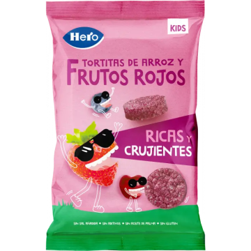 Hero Snack Kids Tortitas De Arroz Y Frutos Rojos , 40 gr