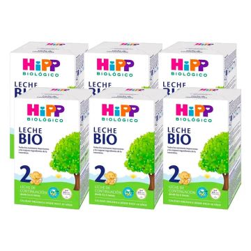 Hipp Leche 2 De Continuación Bio, Pack 6 x 600 gr