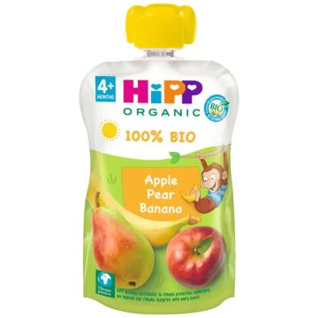 Hipp Bio Pouches De Manzana Pera Y Plátano, 100 G