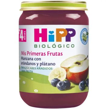 Hipp Bio Tarrito De Manzana Con Arándano Y Plátano, 190 G