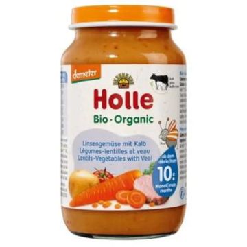 Holle Tarrito De Verduras Lentejas Ternera +10Meses.**