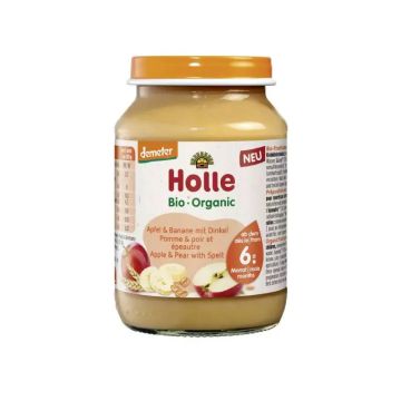 Holle Tarrito Manzana Platano Espelta 6Meses 190G Demeter