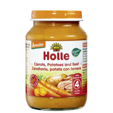 Holle Tarrito Zanahoria, Patata Con Ternera Ecológico, 190 Gramos