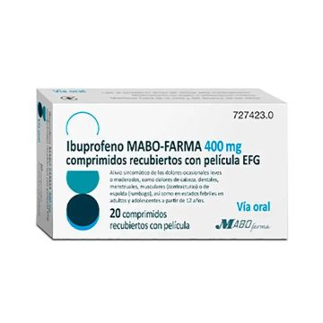 Ibuprofeno Mabo-Farma 400 mg comprimidos Recubiertos con Pelicula Efg, 20comprimidos