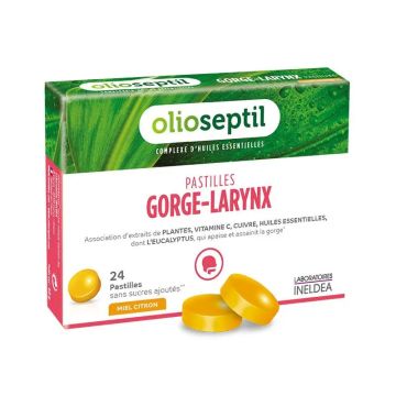 Ineldea Olioseptil Garganta Laringe Miel Limon  24 pastillas
