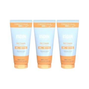 Isdin Fotoprotector Gel Cream Spf 50+ Formato Viaje, 3X100 Ml