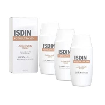 Isdin Fotoultra Active Unify Con Color Spf 50+, 3X50 Ml
