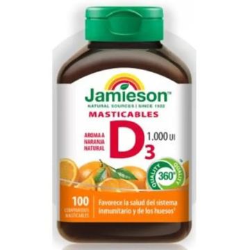 Jamieson Vitamina D3 Masticable 1000Ui , 100 comprimidos