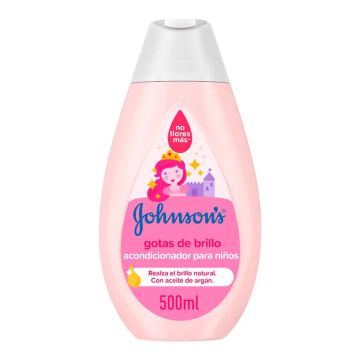 Johnson's Baby Acondicionador Gotas de Brillo para Niños, con Aceite de Argán,Cabello Suave y Sedoso, 500 ml