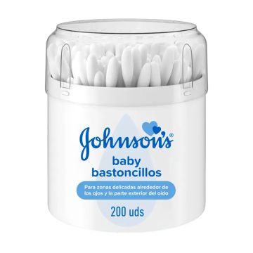 Johnson'S Baby Bastoncillos Para Bebé con Extremos de Algodón 100% Puro, 1 x 200Bastoncillos