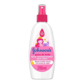 Johnson'S Baby Gotas de Brillo Acondicionador En Spray Para Niños, Cabellos MásBrillantes, Suaves y Sedosos, 200 ml