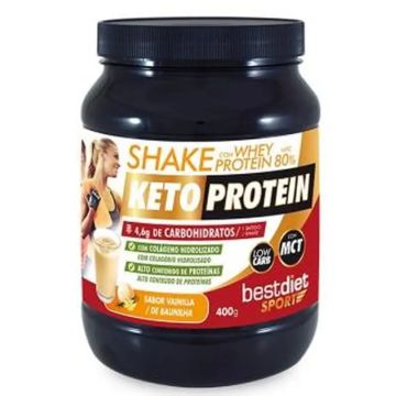 Keto Protein Shake Whey Protein 80% Sabor Vainilla 400Gr.