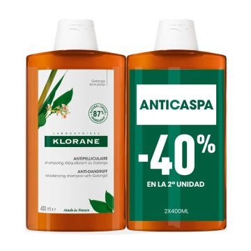 Klorane Champú Reequilibrante Anticaspa A La Galanga 2 X 400Ml