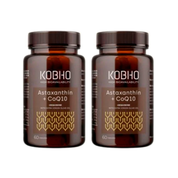 Kobho Labs Duplo Suplemento Astaxantina + Coenzima Q10, 2 x 60 cápsulas