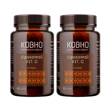 Kobho Labs Duplo Suplemento Vitamina C Liposomal + Reishi, 2 x 3 x 60 cápsulas