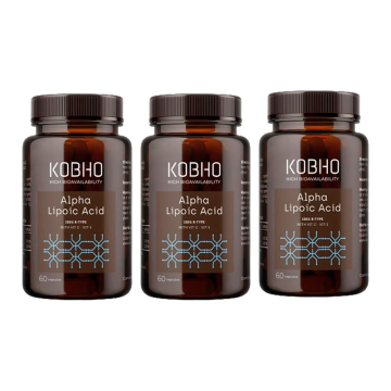 Kobho Labs Triplo Suplemento Ácido Alfa Lipoico, 3 x 3 x 60 cápsulas