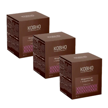 Kobho Labs Triplo Suplemento Magnesio + Vitamina B6, 3 x 20 viales