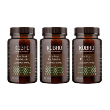 Kobho Labs Triplo Suplemento Pre- Post- Probiótico, 3 x 60 cápsulas
