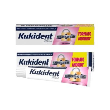 Kukident Duplo Pro Complete Crema Adhesiva Para Prótesis Dentales, Neutro 2x70gr