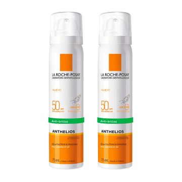 La Roche-Posay Pack Anthelios Bruma Facial SPF 50 Protector Solar Rostro PielSensible, 2X75 ml