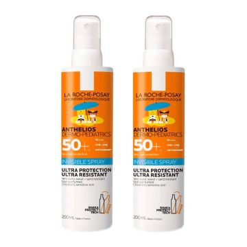 La Roche Posay Anthelios Dermo-Pediatrics Spray Invisible SPF 50+ UltraResistente, 2x200 ml