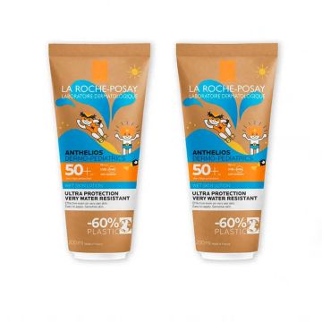 La Roche-Posay Anthelios Dermo-Pediatrics Leche-Gel Wet Skin SPF 50+ ProtectorSolar Niños, 2x200 ml