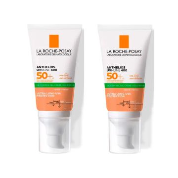 La Roche Posay Duplo Anthelios Uvmune 400 Oil Control Gel-Crema Spf50+ Color, 2X 50 Ml