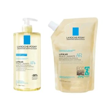 La Roche Posay Lipikar Aceite Lavante Ap+ Limpiador 1000 ml + Refill , 400 ml