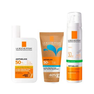 La Roche Posay Pack Anthelios Uvmune 400 Fluido Spf50+ 50Ml + Wet Skin Spf50+200Ml + Bruma Facial Spf50 75Ml