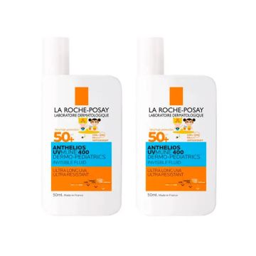 La Roche Posay Pack Anthelios Uvmune 400 Dermopediatrics Fluido InvisibleSpf50+, 2x50 ml